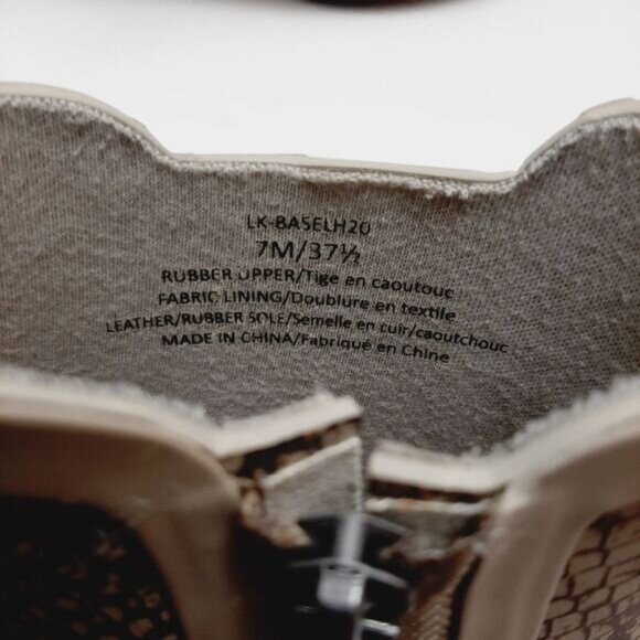 LUCKY BRAND Basel H2O Snakeskin Print Rain Boots Zip-Up Booties Tan Brown Sz 7 M - Picture 12 of 14